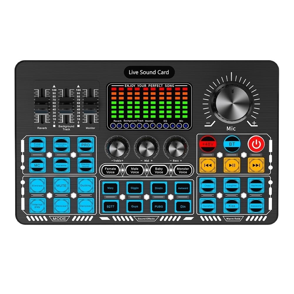 Kontroler DJ-ski, Interfejs karty dźwiękowej na żywo z efektami miksera DJ i zmieniaczem głosu Bluetooth Stereo