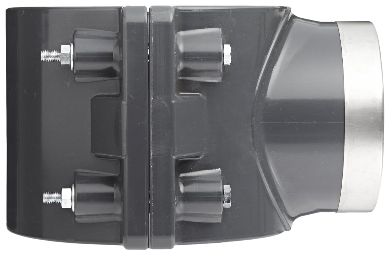 Spears 867-SR Series PVC Clamp-On Saddle with EPDM O-Ring, Zink Bolt, Stainless Steel Reinforced Outlet, Schedule 80, 2" IPS OD x 1/2" NPT Female