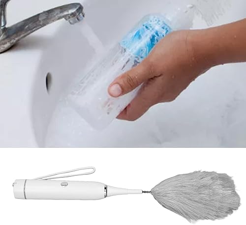 Miniatura 9 de TOPINCN Cepillo de botella 4W Cepillo de limpieza blanco Cepillo de polvo Cabeza de cepillo Limpiador eléctrico Cepillo de limpieza eléctrico