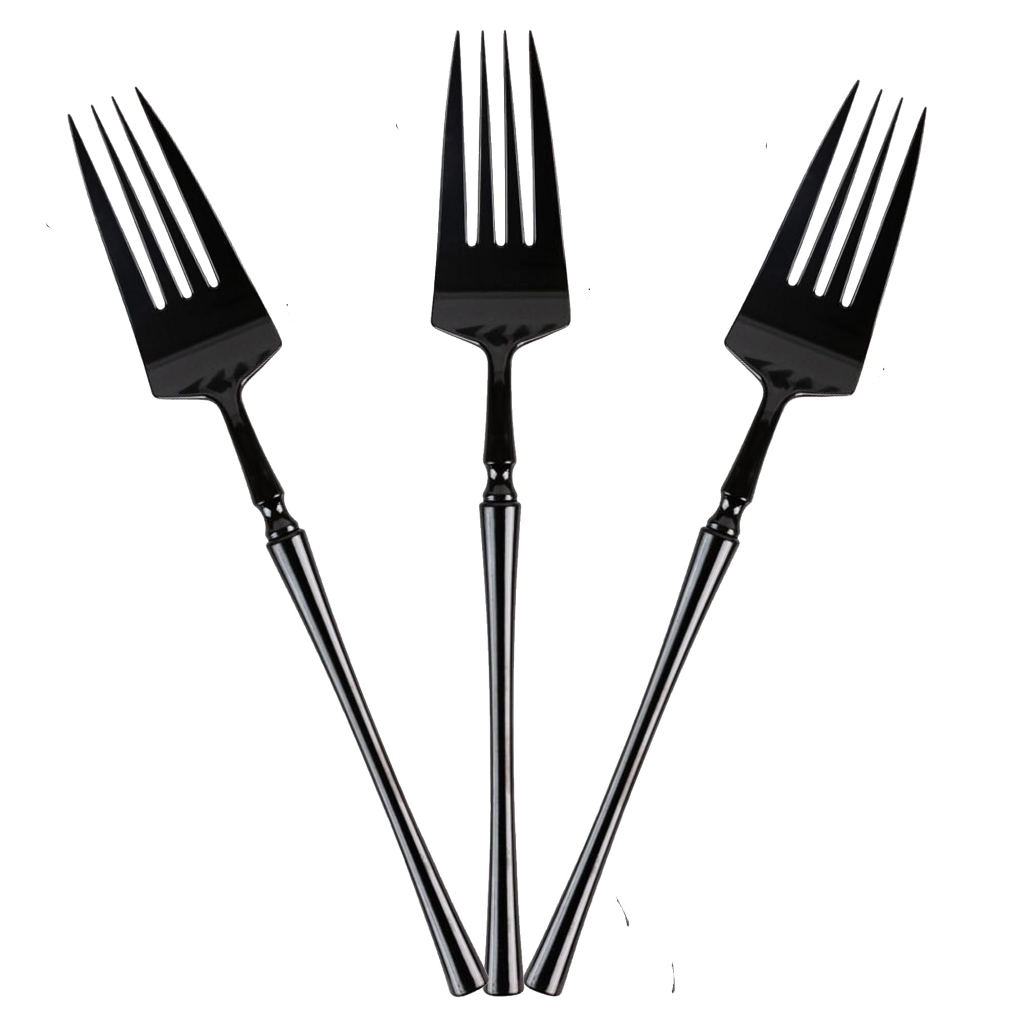 EcoQuality Black Disposable Plastic Fork - Heavy Weight Plastic Black Cutlery, Disposable Utensils, Silverware Perfect for Wedding, Birthday, Event Planning, Baby Shower, Anniversaries (128)