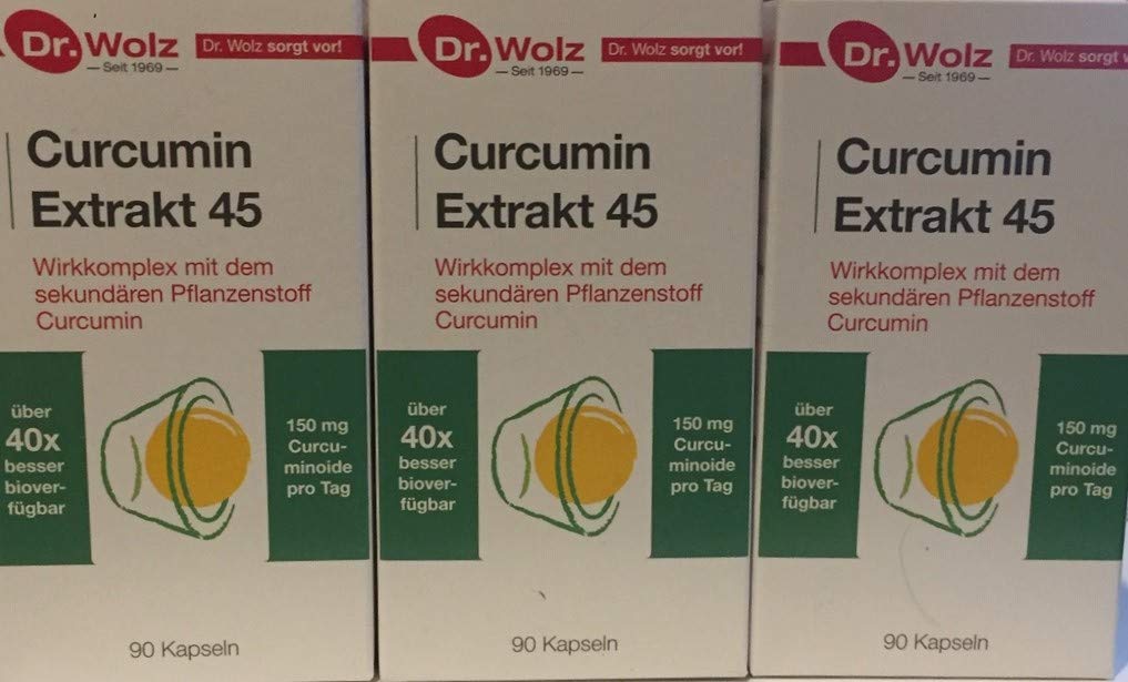 Dr. Wolz Curcumin Extrakt 45, 3 x 90 Kapseln