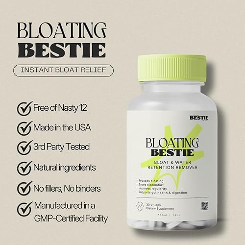 Miniatura 4 de Bloating Bestie para mujeres y hombres - Suplemento de salud intestinal, apoyo a la digestión, removedor natural de retención de agua, ayuda a