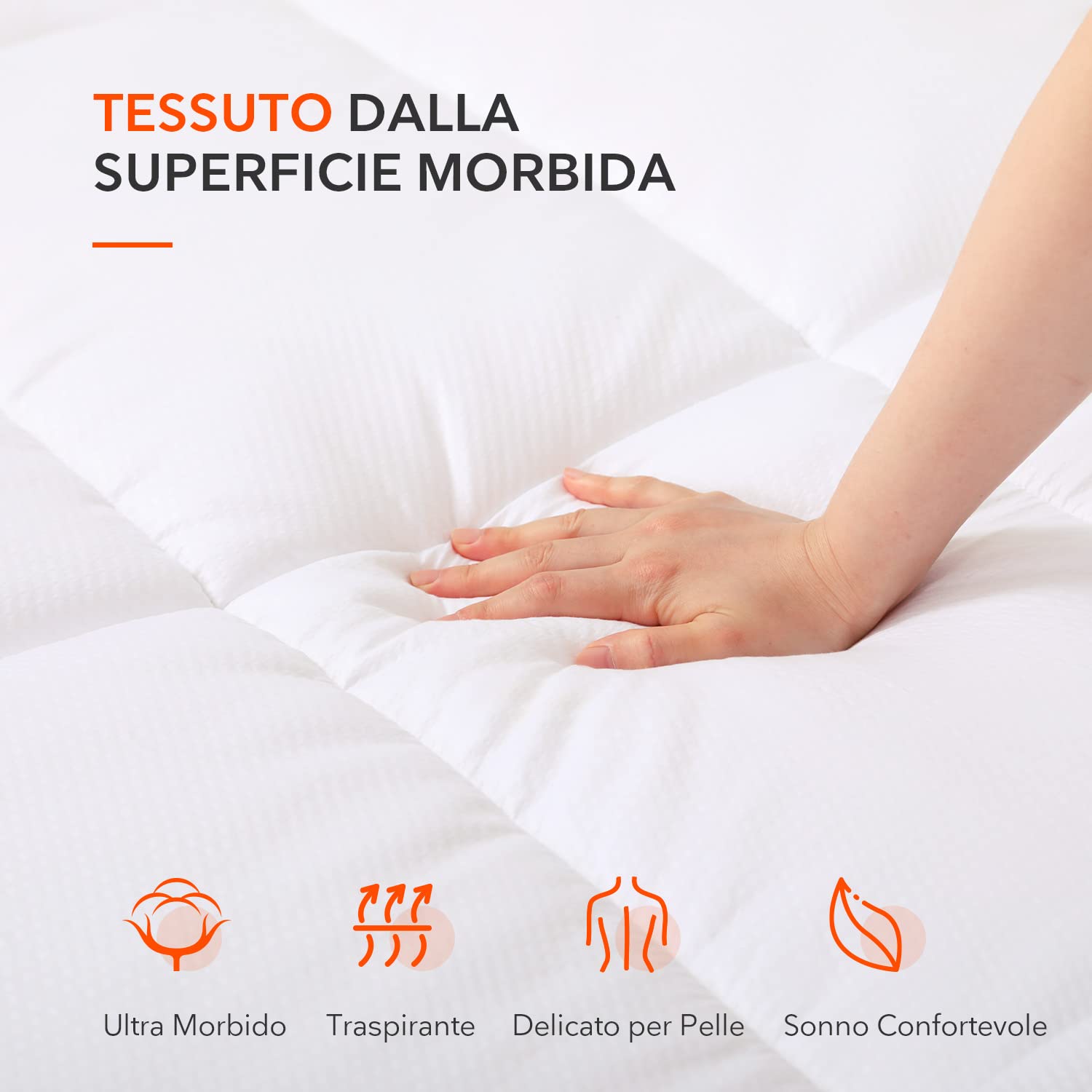 Sweetnight 6 cm Topper Materasso 140x190 Microfibra, Topper Materasso Singolo Extra-Morbido e Facile da Pulire, Supporto Rimovibile, Bianco