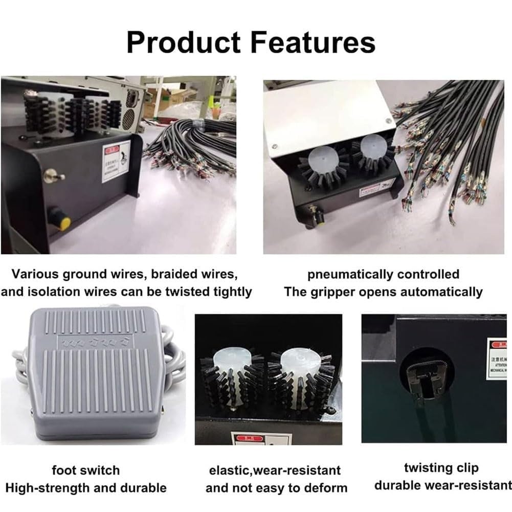 Herramienta de corte pelacables, máquina automática y ajustable de separación de cables con diseño de tres cepillos para cepillado y torsión de cables