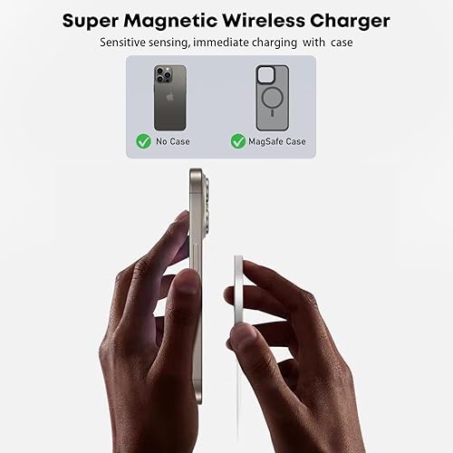 Miniatura 4 de Cargador inalámbrico magnético, paquete de 2 certificado Apple MFi Carga rápida Mag de 6 pies para iPhone 16 15, almohadilla de carga inalámbrica