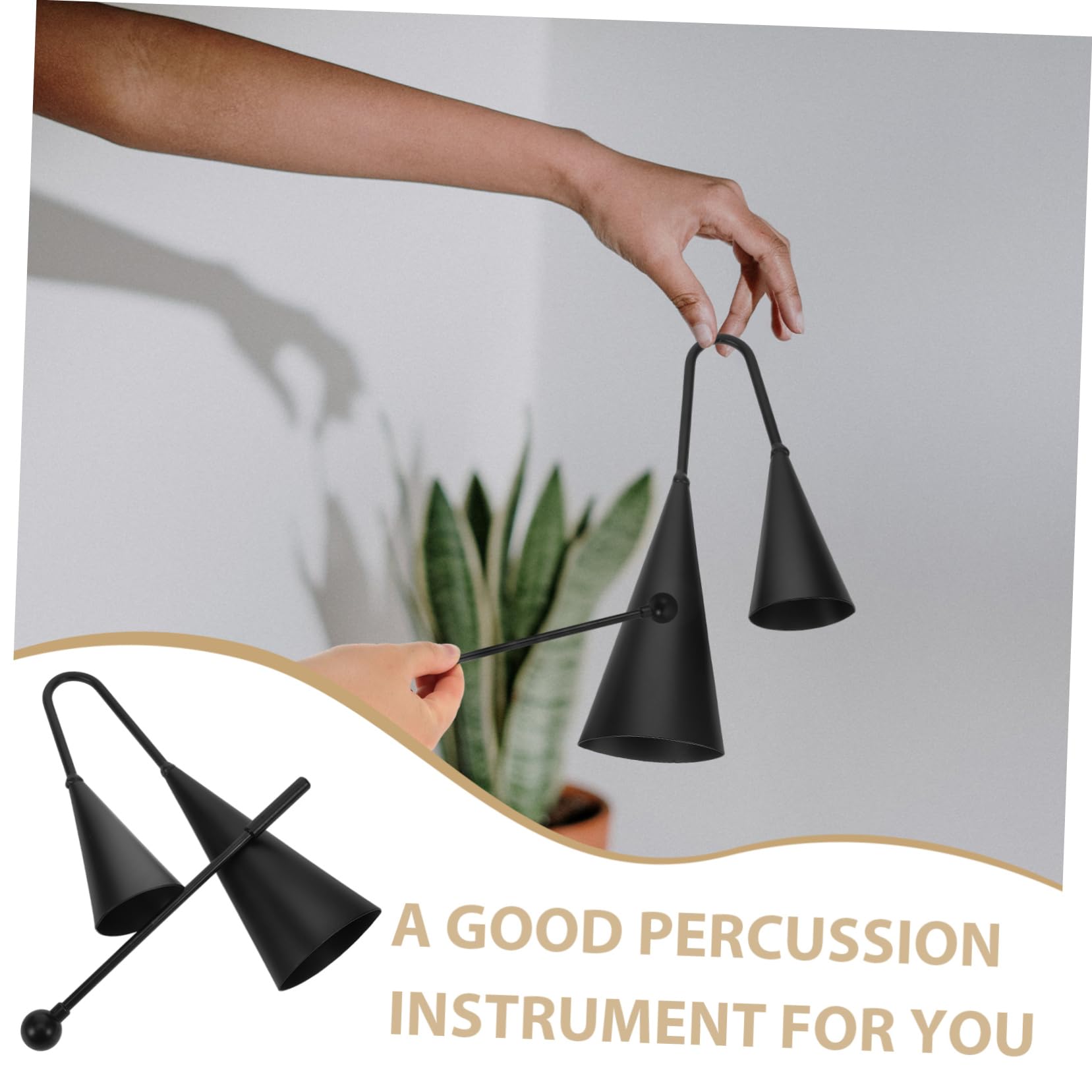 VICASKY 2-tone Double-ended Cowbell for Latin Percussion Musical Instrument Stick Rhythm Training Portable Bell