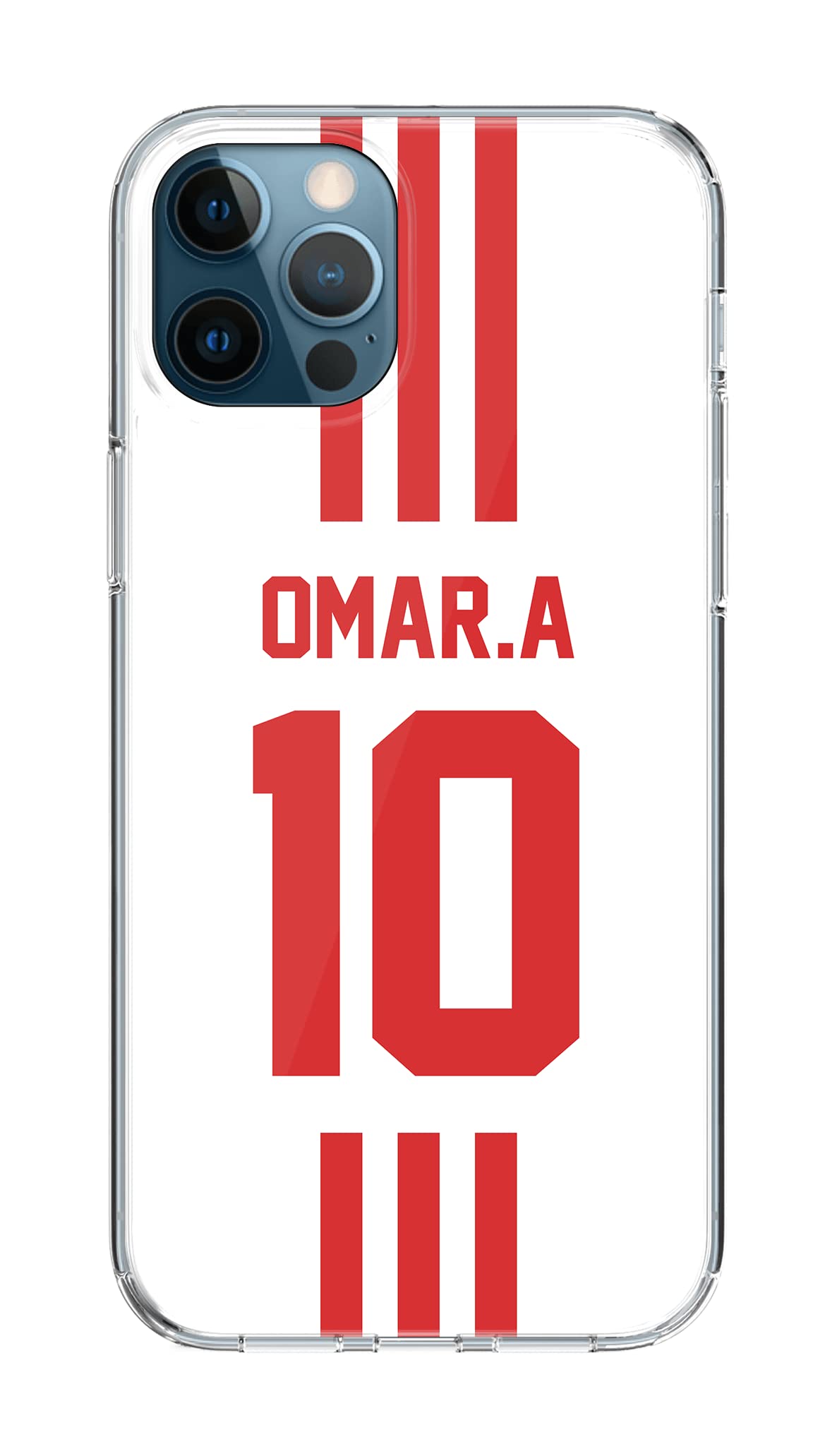 Stylizedd Classic Clear Case for Apple iPhone 12 ProSoft TPU Gel Thin Transparent Flexible Cover -Football Team - UAE, Player Name - Omar.A