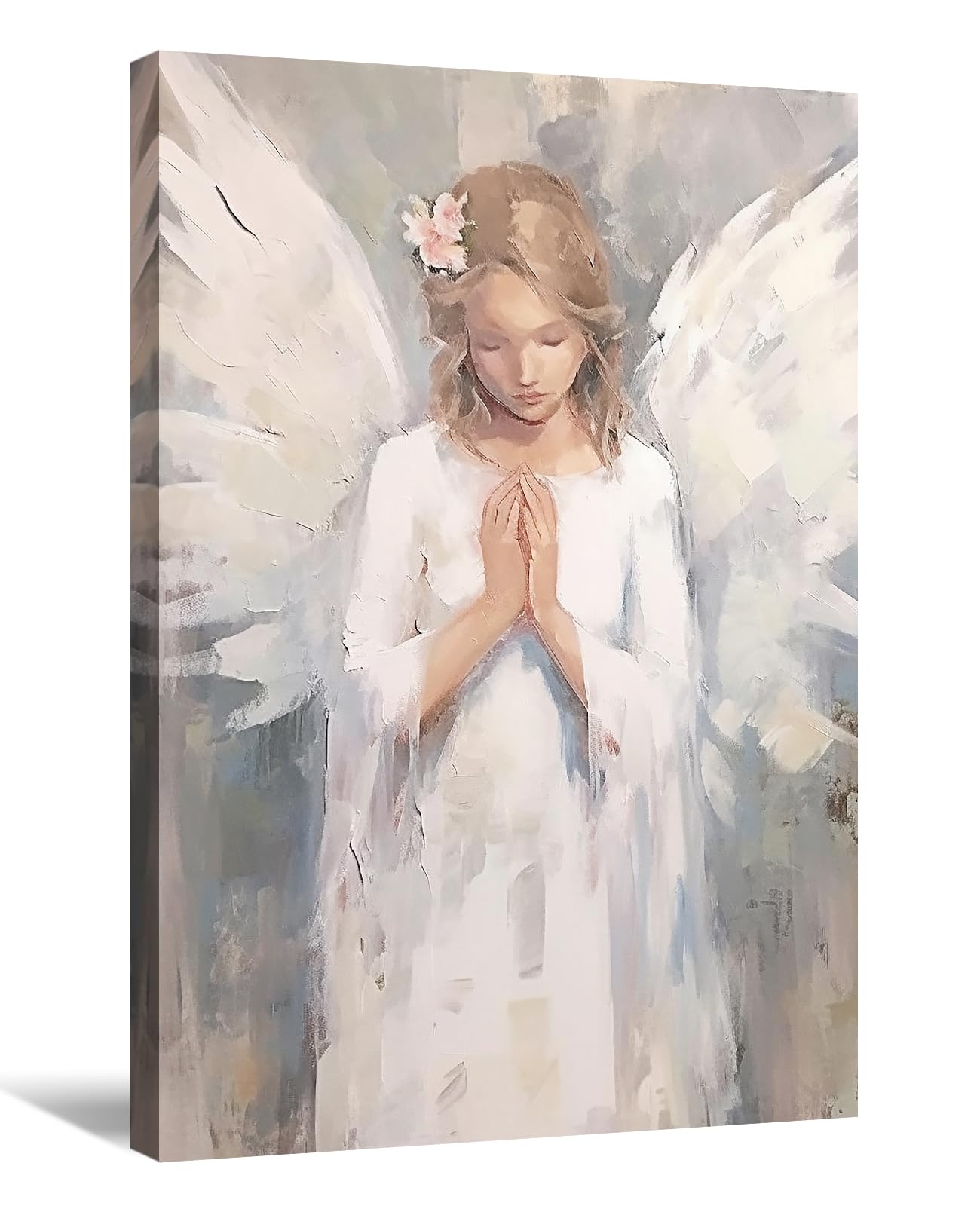 Amazon.co.jp: KPLUNDO 天使の壁アート 白い天使と翼 キャンバス