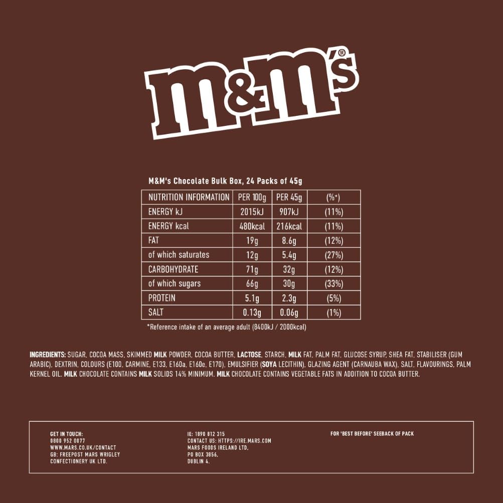 M&M'S Schokolinsen, Schokolade Großpackung für Halloween Snacks 24x36g – Ansicht 2