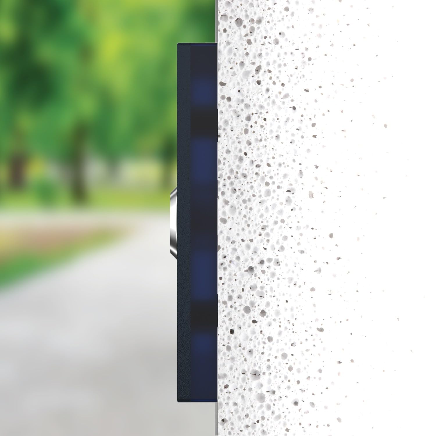 Einfamilien Türklingel mit LED Klingeltaster 1 Name Gravur - V2A Edelstahl Klingel 140x80 mm Pulverbeschichtet RAL 7016 - Unterputz wählbar Aufputz für Haustür Einfamilienhaus