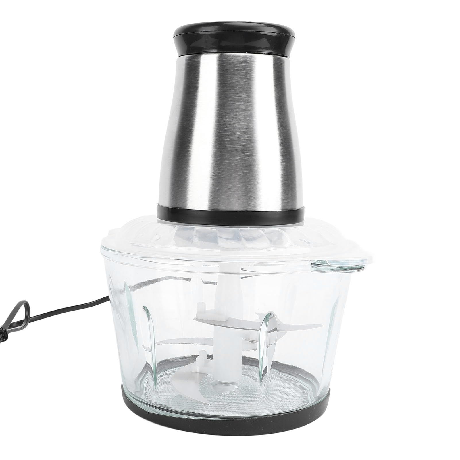 Máquina Trituradora de Carne Compacta, Picadora de Carne Eléctrica de Acero Inoxidable, Procesador de Alimentos de 200 W y 2 Litros con Motor de Cobre Puro para Uso en Cocina