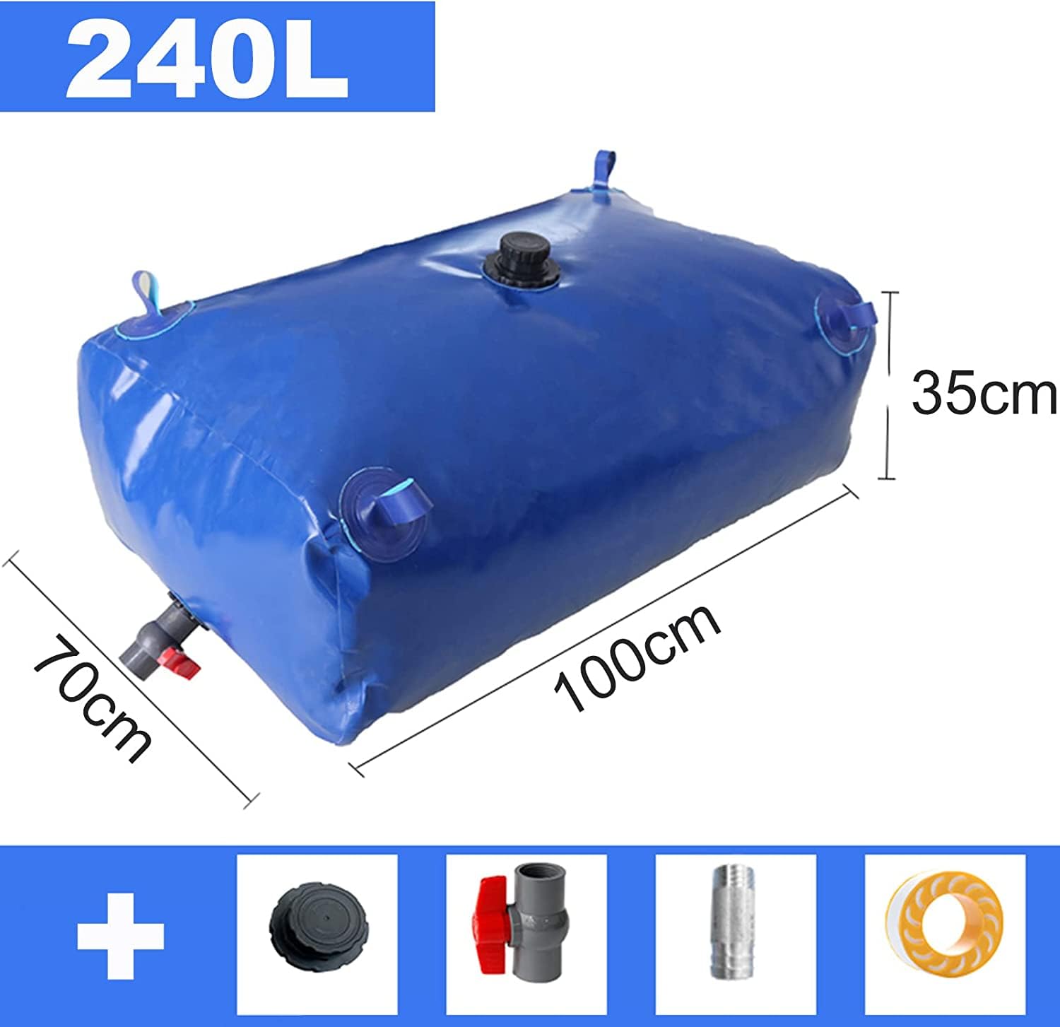 Vejiga de Almacenamiento de Agua Bolsa de Almacenamiento de Agua Tanque de vejiga de Agua Plegable, Contenedor de Agua de plástico Flexible portátil Cubo de Gran Capacidad, Barril colector de Agua de