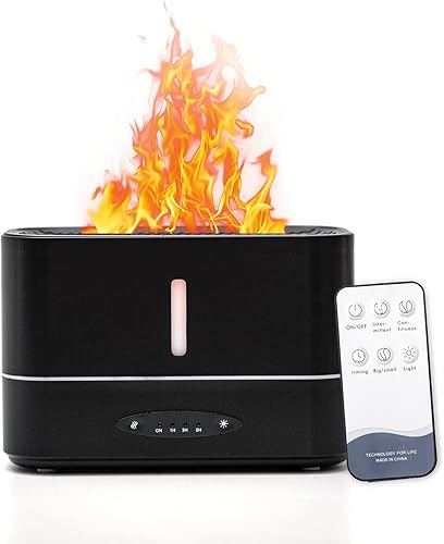 Difusor de aire de llama de 101fl oz con control remoto difusor de aceite esencial humidificador de aroma USB-C con llama de fuego 2 modos de niebla