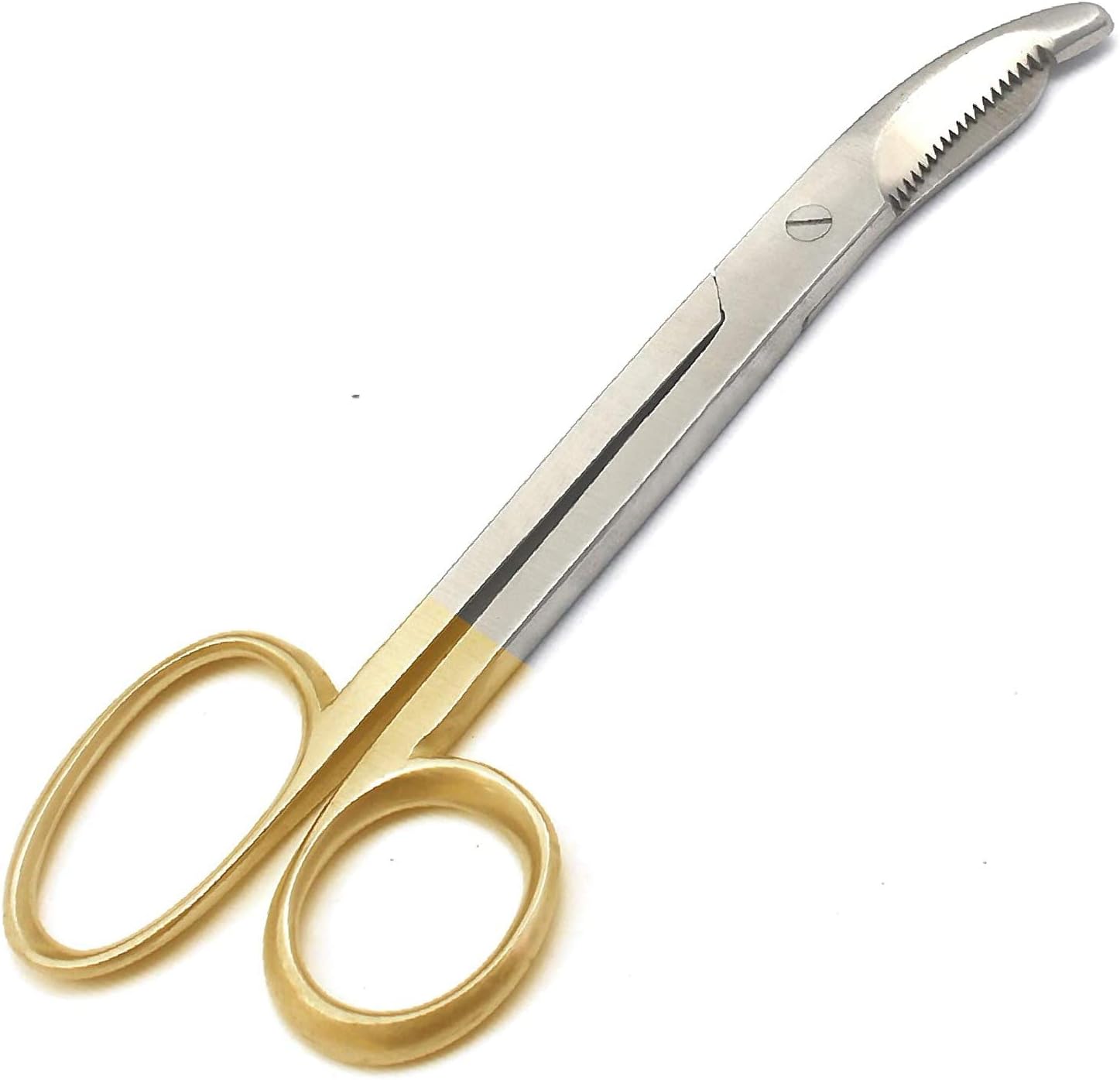 DDP BRUNS ESMARCH HEAVY DUTY PLASTER CAST CUTTING SERRATED SCISSORS SHEARS 9 1/2 GOLD TIPS & HANDLES GERMAN GRADE STAINLESS