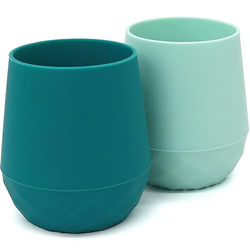 Miniatura 9 de Vasos de entrenamiento de silicona para bebés mayores de 4 meses, paquete de 2 tazas de transición pequeñas para regalo de bebé, taza de agua para