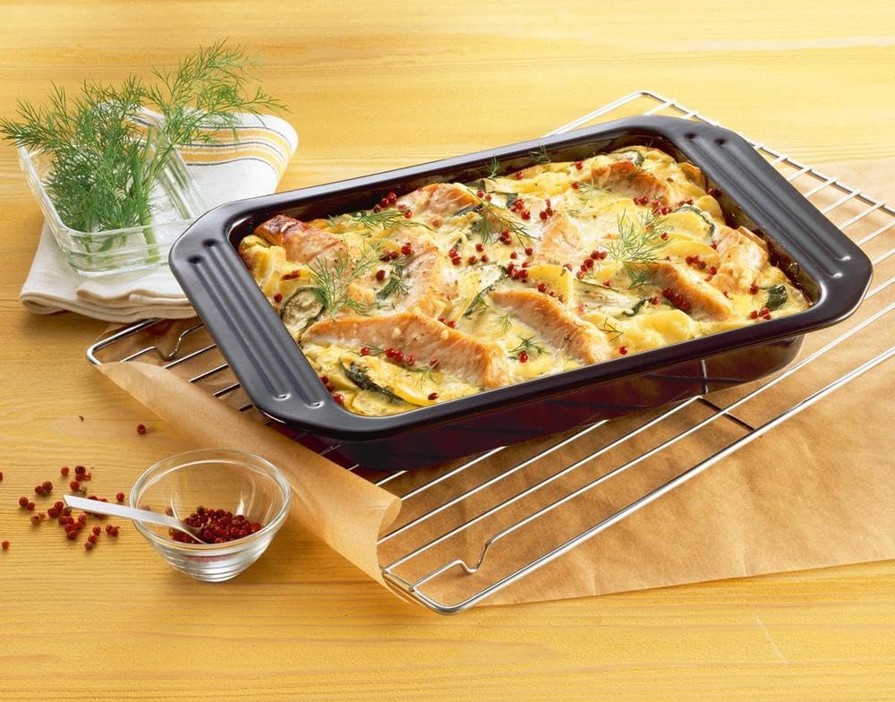 ORIGINAL KAISER Cuisine Line Bandeja Rectangular para Horno, Negro, 39,5 x 28 x 5 cm