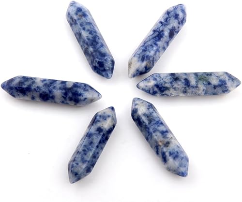 Miniatura 8 de 30 cuentas hexagonales en forma de bala curativas para chakras, cuentas de cristal para bricolaje, cuentas de piedra de color aleatorio para