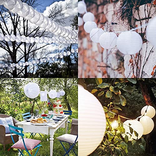 Papierlaternen 30 Stück 4 Zoll-12 Zoll White Paper Laterne Papier Lampion Hochzeit Party Event hängen Dekor (Color : White)