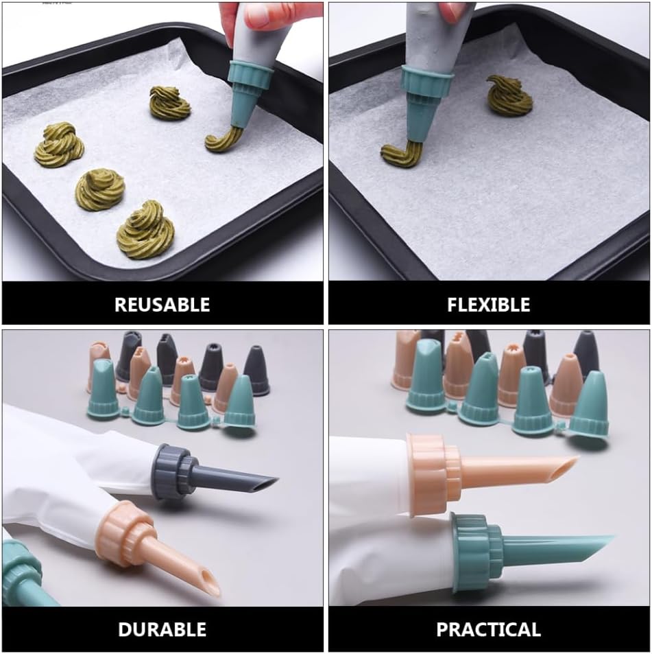 Miniatura 9 de PRETYZOOM 2 juegos de bolsas de pastelería para hornear, magdalenas, bolsas de glaseado de pasteles, bolsa de glaseado de pasteles, bolsa de