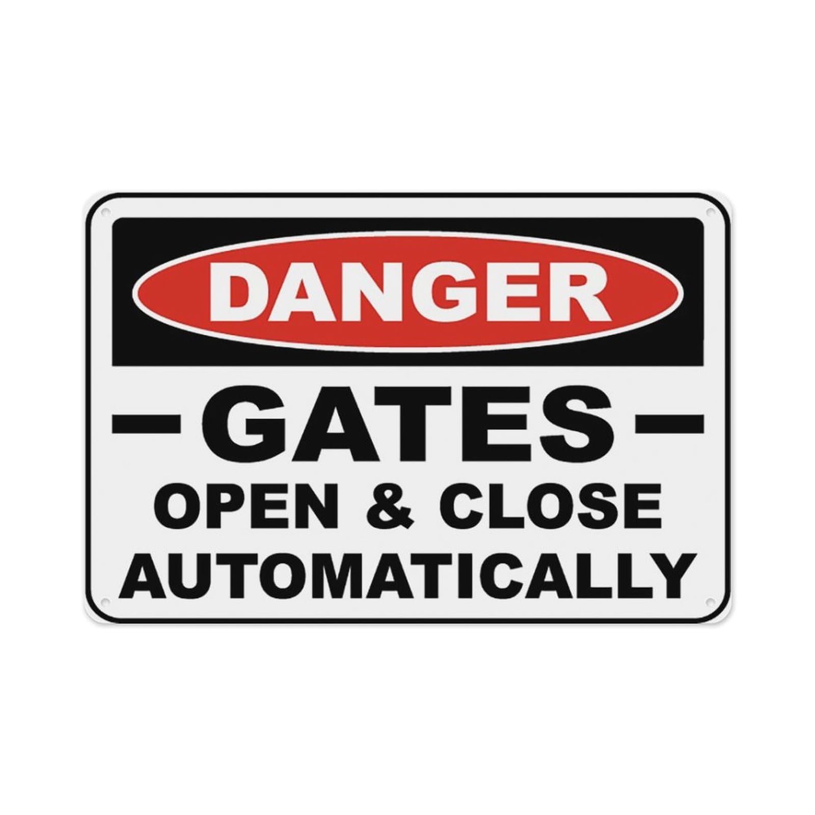 peiyeety Gates Open & Close Automatically Sign Aluminum Tin Warning Signs For Home Outdoor Garden 8X12 Inches