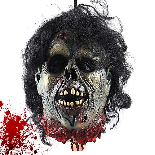 Iraza Halloween Cabeza del Zombie para Suministros Frecuentada del Partido Casas Decoración Divertido Festivos Miedo (18101)