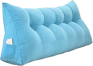 NAF Duża poduszka na łóżko, trójkątna poduszka na oparcie z klina do czytania sofa oparcie zmywalna sztruks poduszka do czytania, A, 60 cm (nobuckle)