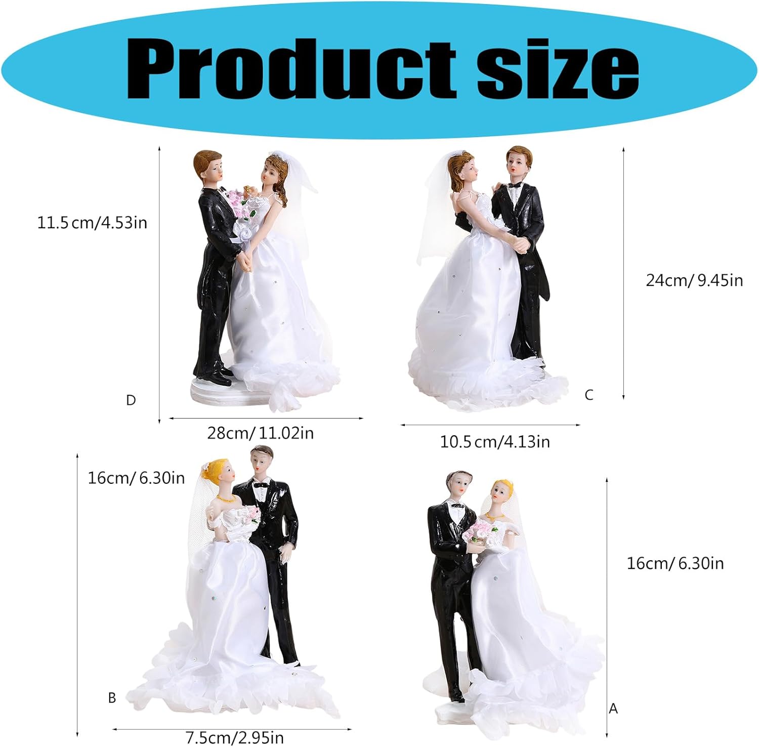 Resin Wedding Figurine Cake Decoration For Ceremony Anniversary Party Table Decoration Cake Top Figurine