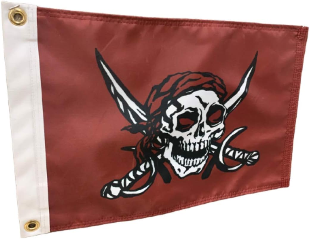 12x18" Caribbean Pirate Boat Flag, Double Sided, All Weather Nylon MADE IN USA