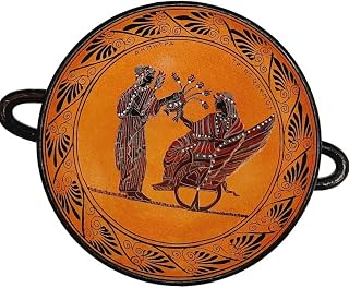 Black figure Pottery, Kylix 20cm shows Goddess Demeter with Triptolemus