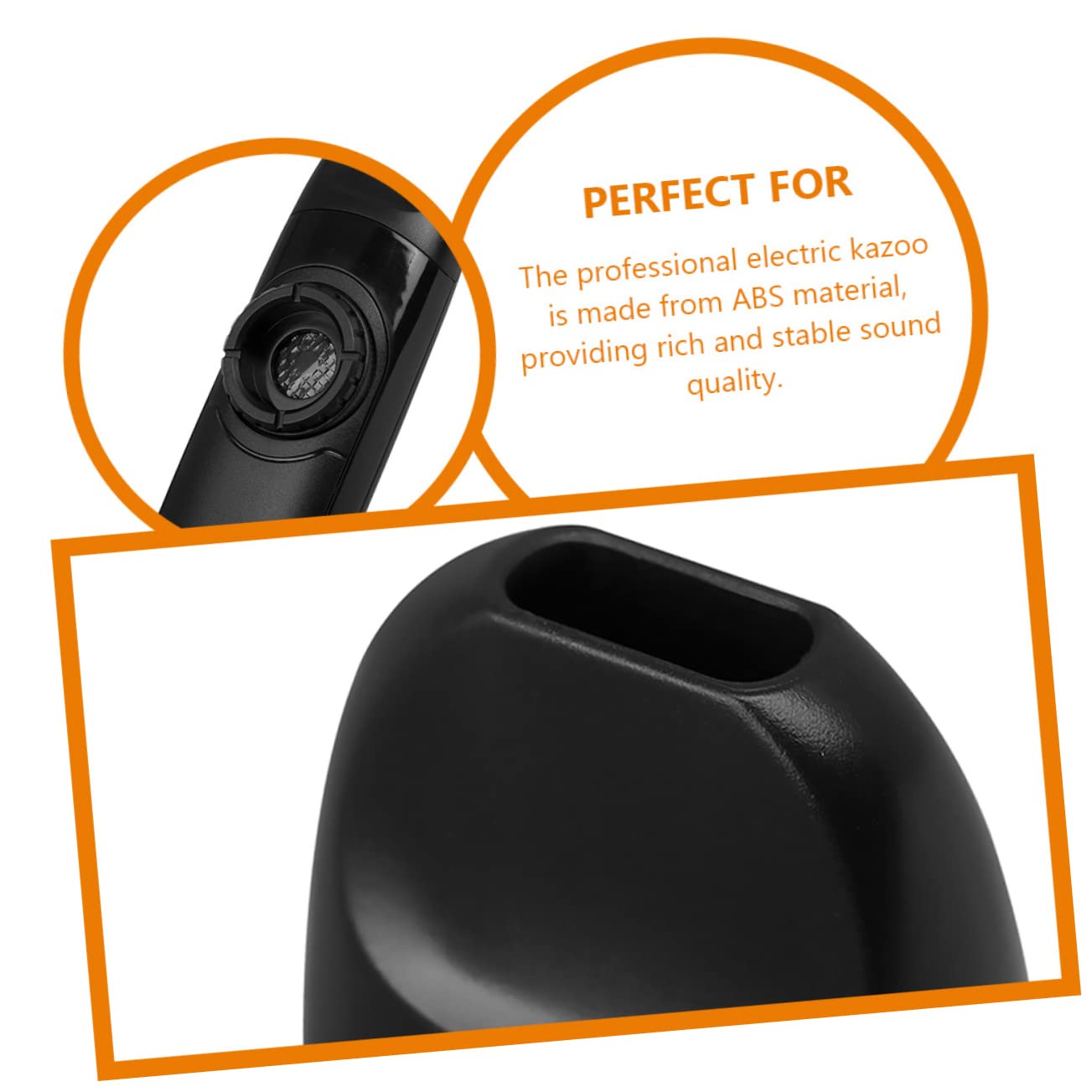 Kazoo de Abs Profesional para Niños Negro Eléctrico y Principiantes