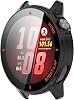 MOTONG Funda Protectora de PC de Cobertura Completa con Protector de Vidrio Templado Compatible con Huawei Watch GT Runner 2, Funda Dura de PC Accesorio para Reloj (Negro + Rojo) 3