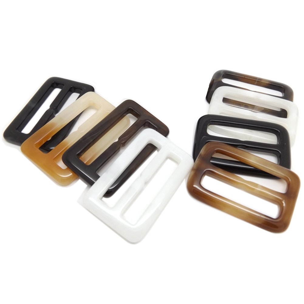 HugeDE6 Pcs Rectangle Plastic Scarf Clip Ring Scarf Slides T shirt Clips for Twilly Neckerchief