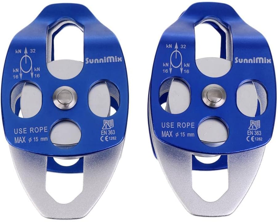 Mobile Pulley Set for Tree Climbing and Lifting - Certified for, Blue