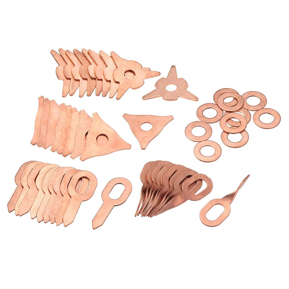 48pcs Stud Welding Kit Accessories Straight Twisted Dent Pulling Rings Round Star Pads Washer Leunlee