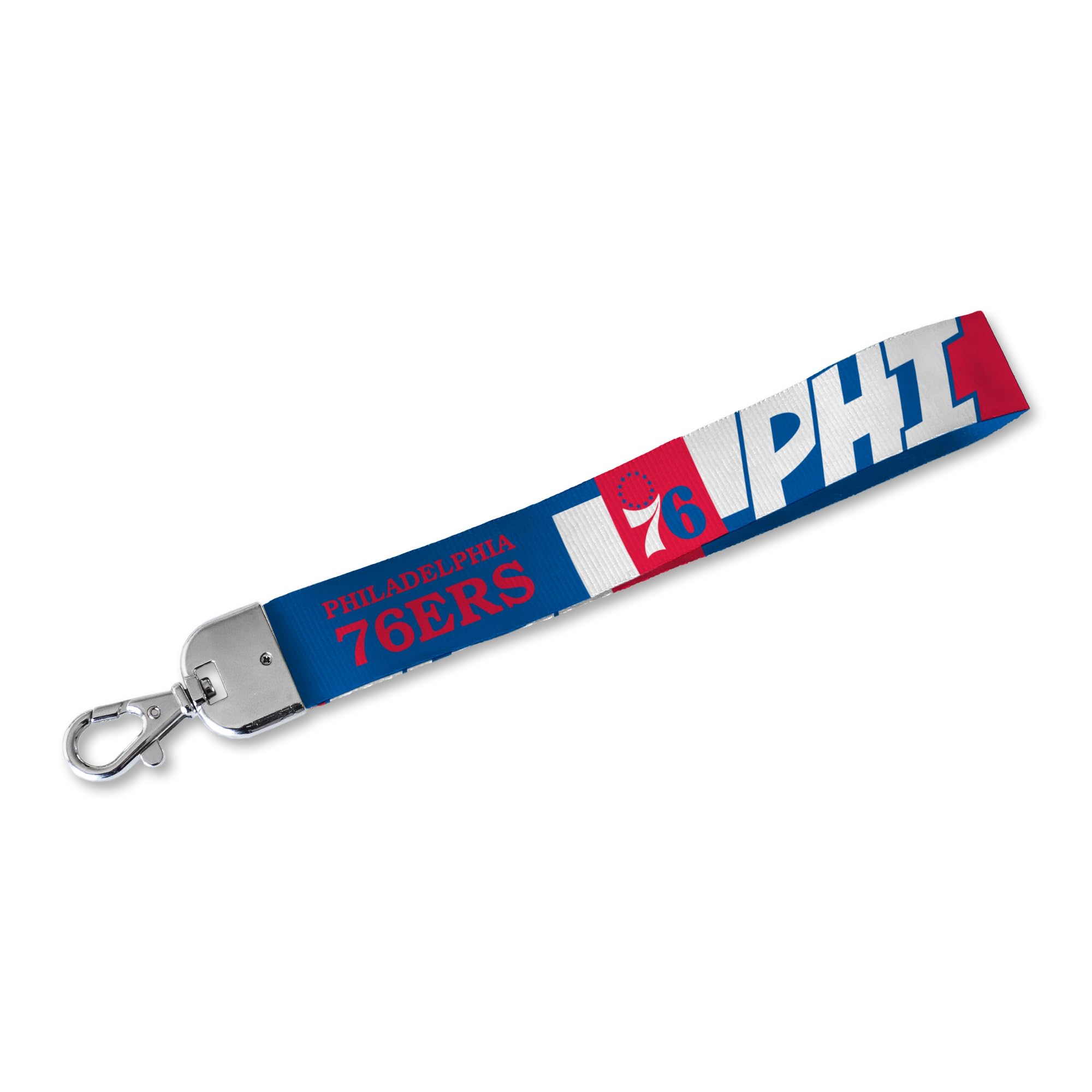 Rico Industries NBA Basketball Philadelphia 76ers Wrist Lanyard Key Chain, Cute Wristlet Strap Keychain Holder for Women Men Car Keys ID Badges Card Wallet Phone Camera