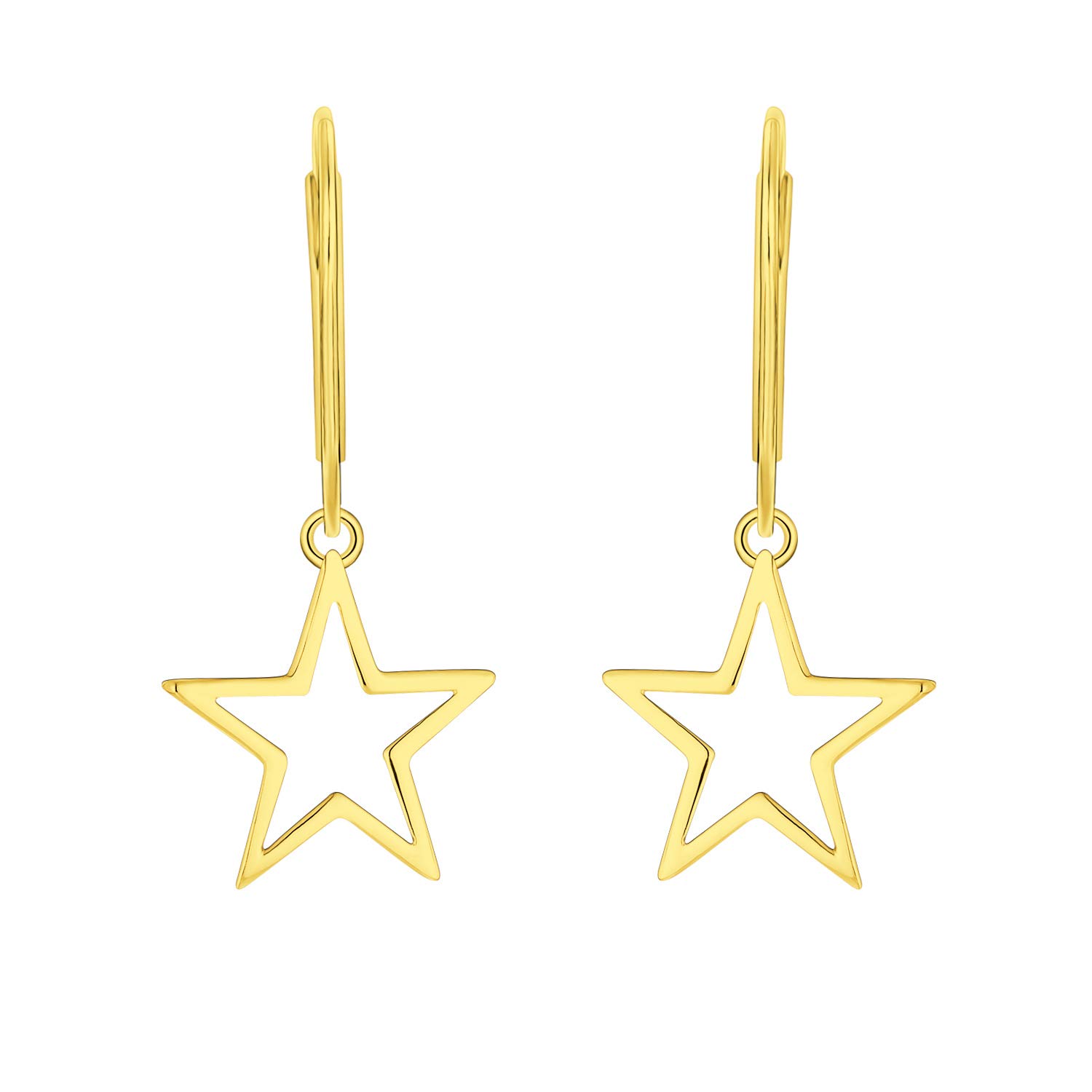 JO WISDOMPendientes Colgantes de Estrella de Plata de ley 925 para Mujer