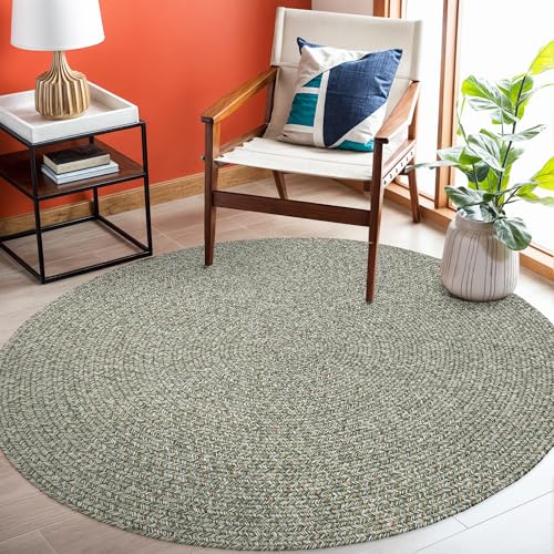 Tapete redondo trenzado 4 x 4 pies Spring Green