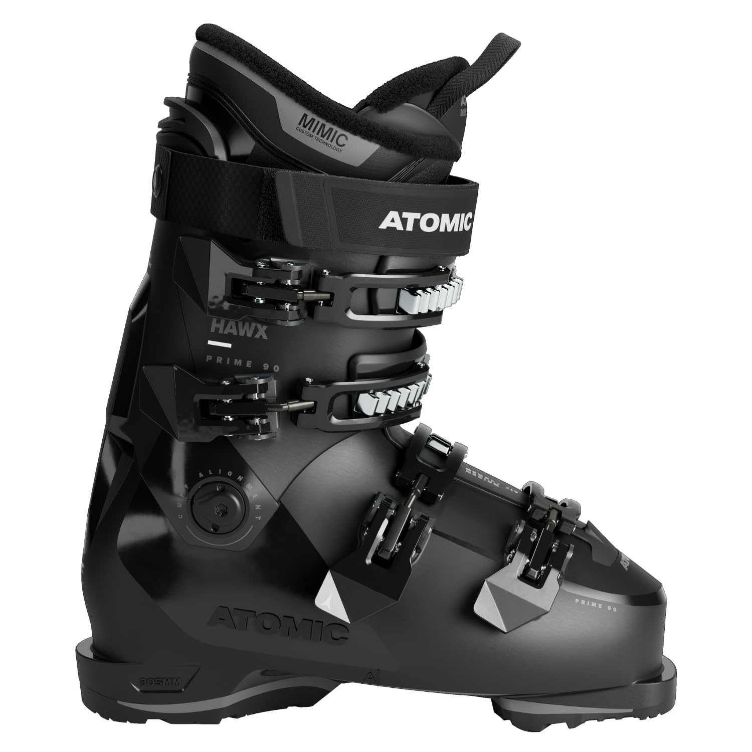ATOMIC HAWX Prime 90 Skischuhe in Schwarz/Anthrazit - Größe 42/43 - Mittelbreite Ski-Boots mit 100 mm Passform & 90er-Flex - Ski-Schuhe mit anpassbarer Mimic Technologie für präzisen Fit
