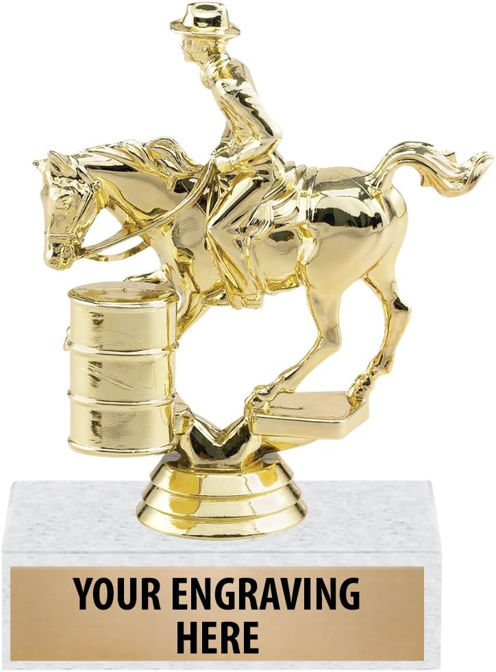 6" Gold Barrel Racing Trophies - Custom Male Rodeo Trophy Awards