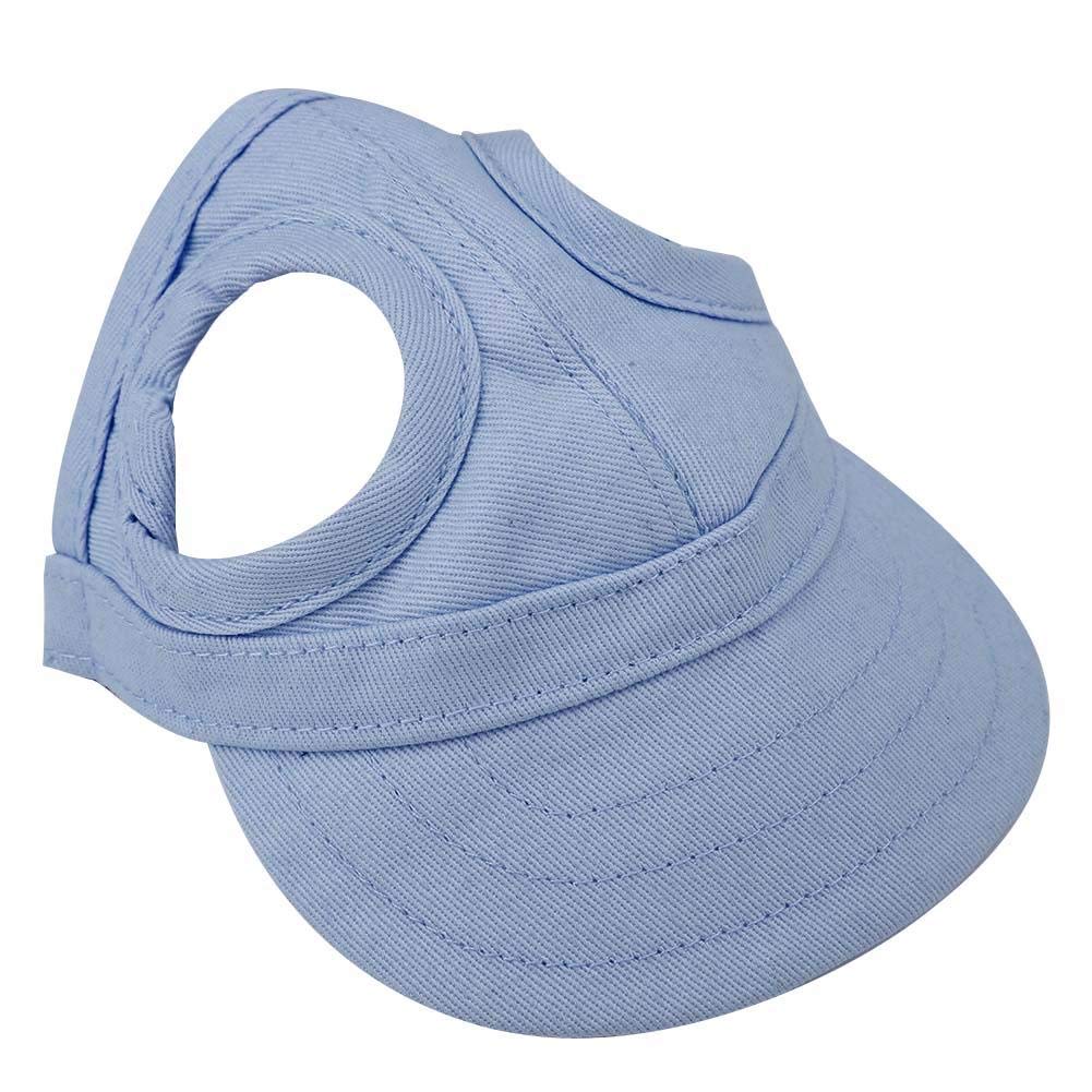 Tnfeeon Pet Baseball Cap, Dog Cat Outdoor Sunbonnet with Ear Holes Adjustable Stripe Summer Pet Parent-Child Hat(S-Blue)