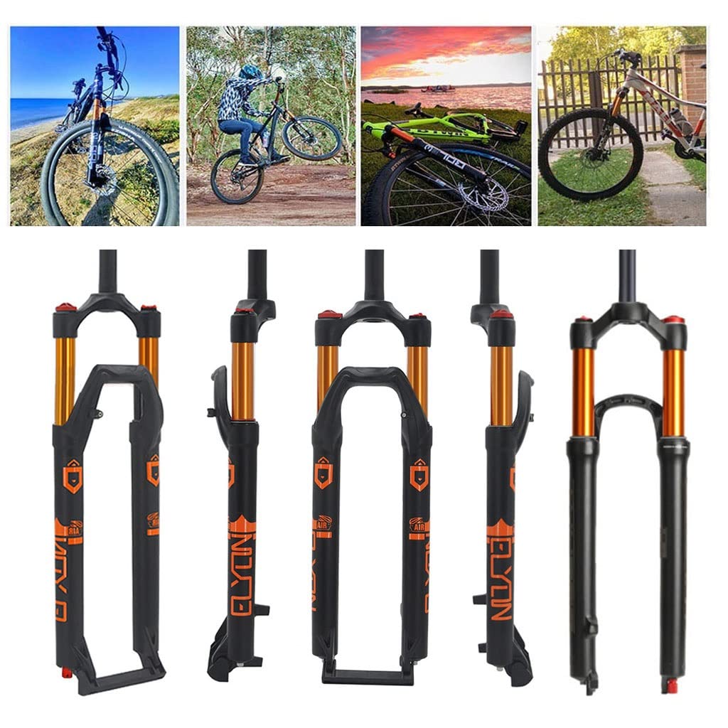 Horquilla Delantera Ultraligera para MTB de 26 Pulgadas, 27,5 Pulgadas, 29 Pulgadas de Recorrido, 120 mm, Amortiguador de aleación de Aluminio, Ajuste de Rebote de 1-1/8 Pulgadas.