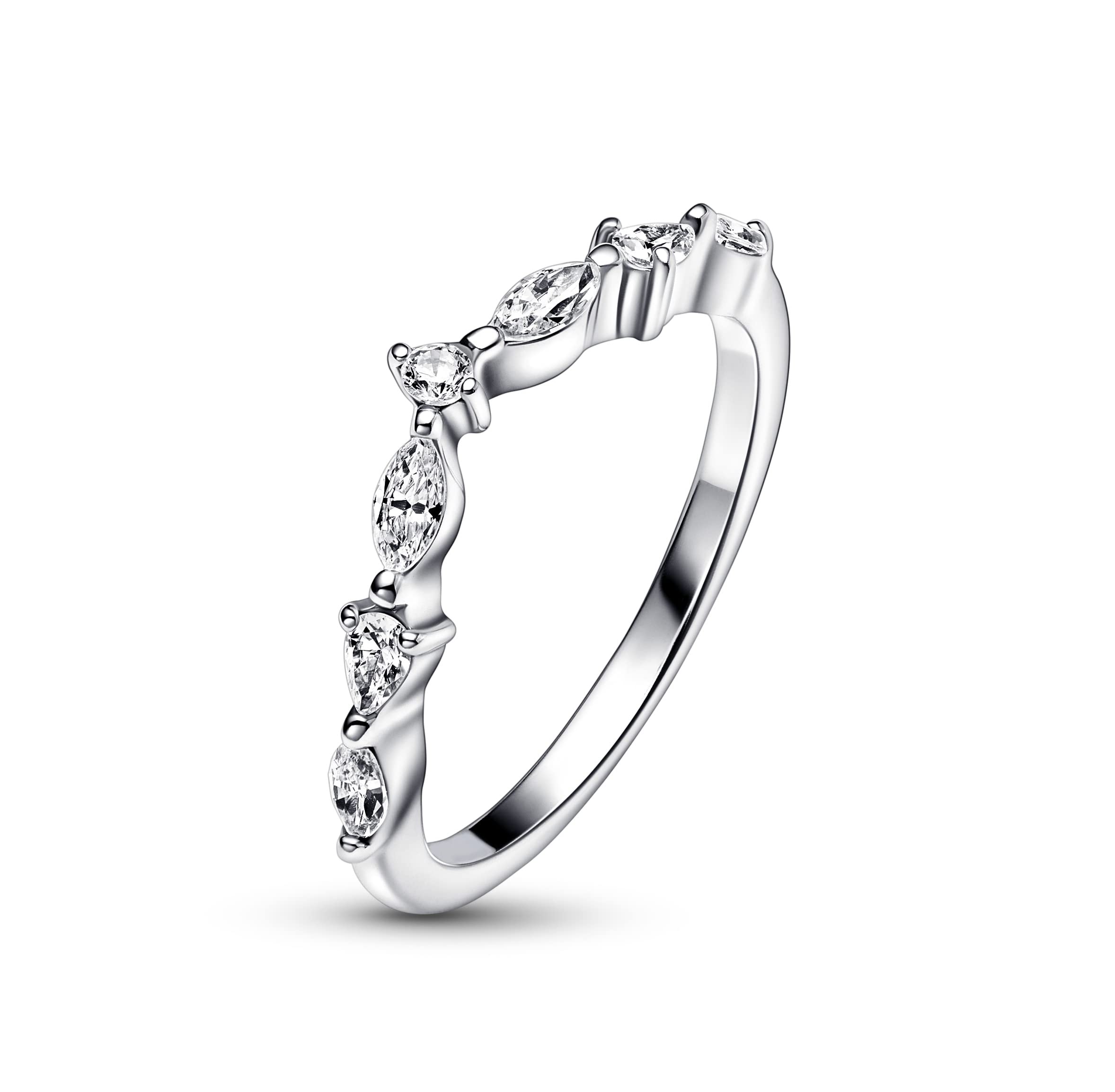 Pandora Timeless Ring Wunsch, abwechselnd funkelnd, Sterlingsilber, mit klarem Cubic Zirkonia