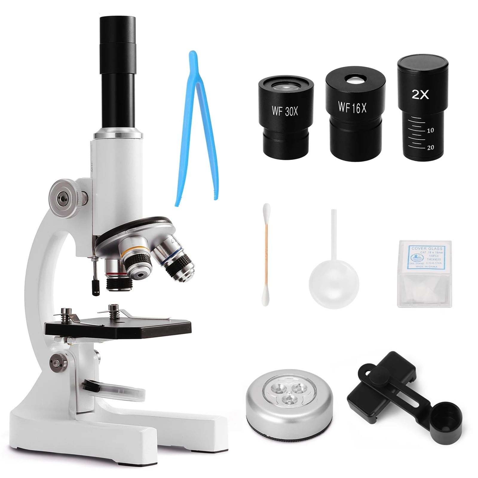 Digitales Mikroskop, 64X-2400X Monokulares Digitalmikroskop Grundschulkinder Wissenschaft Experimentelle Biologie Lehrmikroskop Kinder
