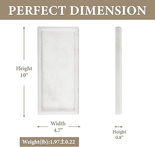 Miniatura 2 de Koville Bandeja de lujo de mármol africano, bandeja de tocador de mesa auxiliarbandeja decorativa para joyas, relojes, bandeja de vela de perfume