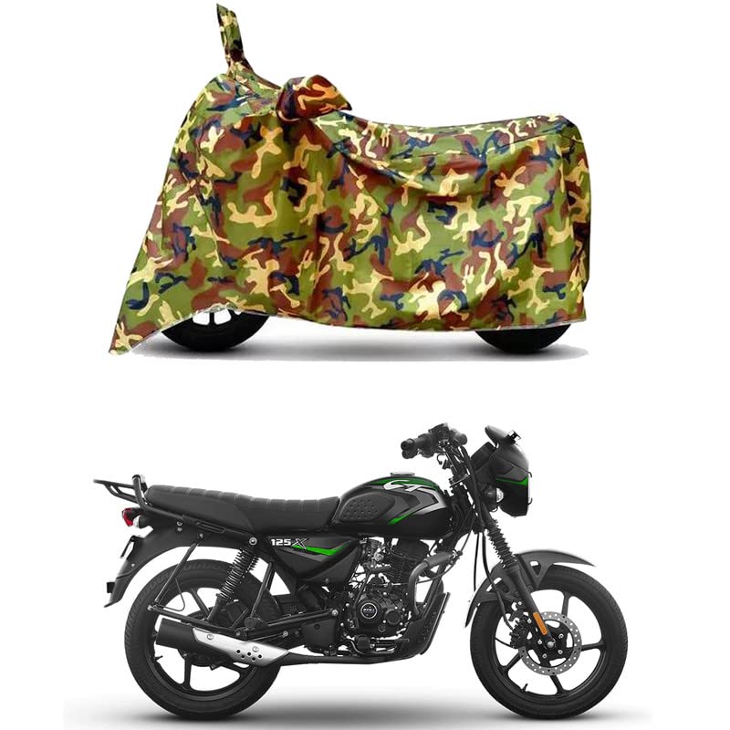 Image of Waterproof 100% PVC Coated Bike Scooty Two Wheeler Body Cover Compatible for Bajaj CT 125X Disc /UV-Rays /Heat Protection /Birds Dropping /Scratchproof /Dust Proof /All Varient[6X6 Jungle Print]
