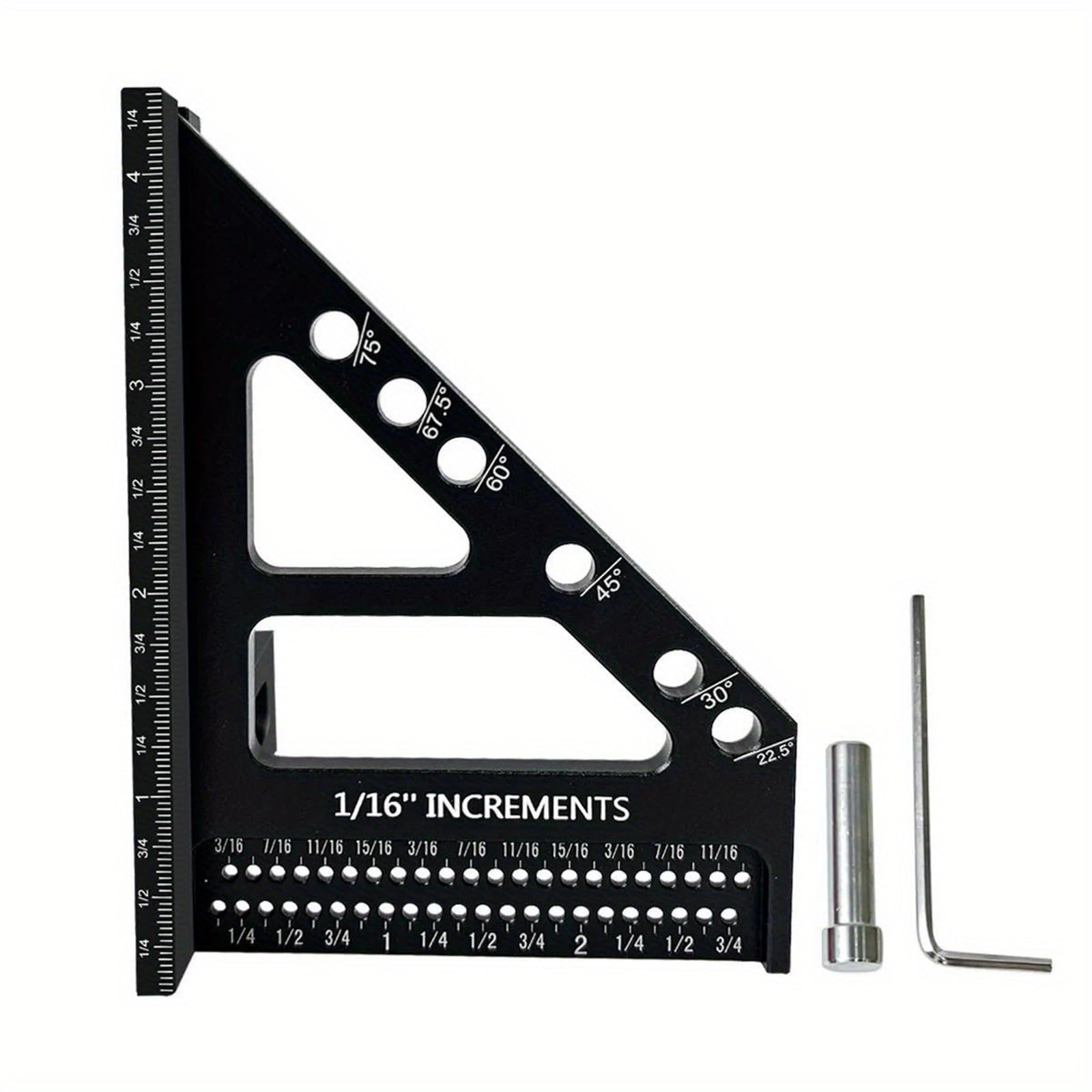 Professional Woodworking Square Ruler with Fixed Angles Locking 3D MultiAngle Measuring Ruler for Efficient Marking Angles Measuring