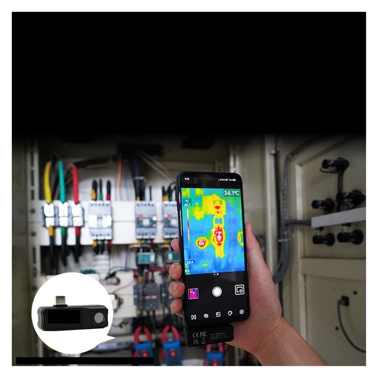 Cámara termográfica portátil Cámara térmica de teléfono móvil for imágenes de teléfono inteligente de calor de celda infrarroja móvil con análisis de PC y grabación de vídeo