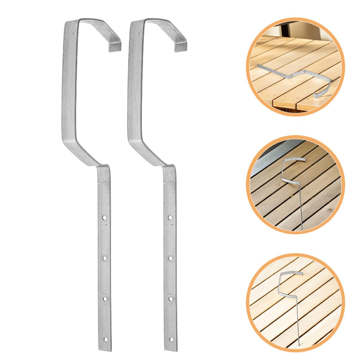 Soporte para Canalón de Hierro Plata 200mm, Pack 6