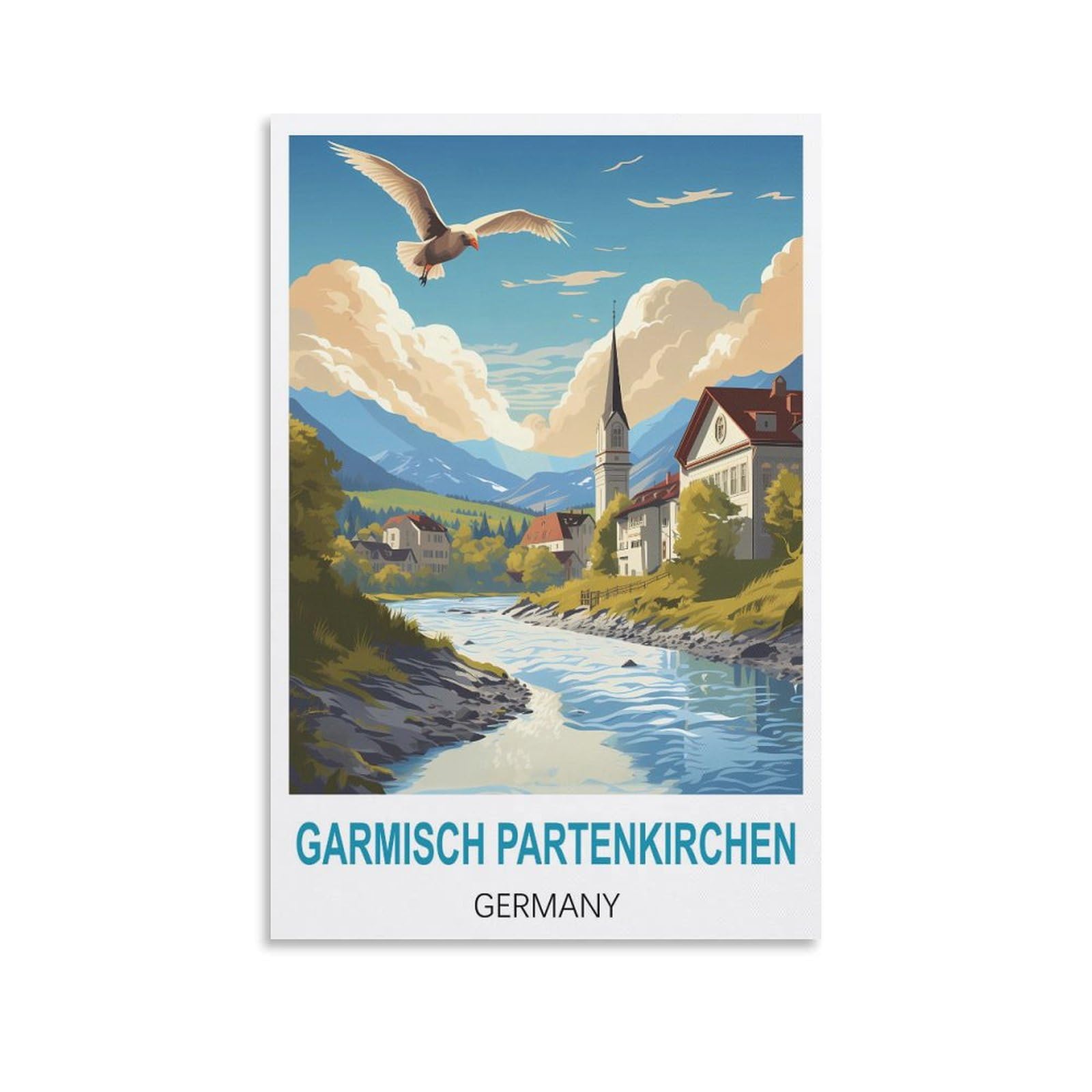 Metal Tin Sign,Garmisch Partenkirchen Germany,Ideal for Pub Shed Bar Office Man Cave Home Bedroom Dining Room Kitchen 30x40cm