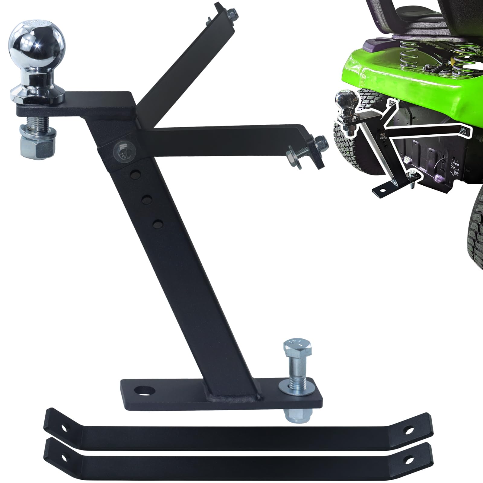 [Upgraded] Lawn Mower Trailer Towing Hitch, 2 Inch Diameter